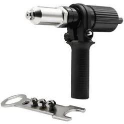 HAPPYSHOPPING Pistolet A Rivets Electrique Adaptateur De Pistolet A Rivets A Tirer Pour Perceuse Electrique Machine A Riveter A Rivets Et Tete De Pistolet A Clous