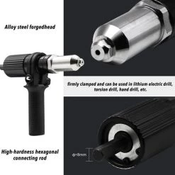 HAPPYSHOPPING Pistolet A Rivets Electrique Adaptateur De Pistolet A Rivets A Tirer Pour Perceuse Electrique Machine A Riveter A Rivets Et Tete De Pistolet A Clous 8 HAPPYSHOPPING Pistolet A Rivets Electrique Adaptateur De Pistolet A Rivets A Tirer Pour Perceuse Electrique Machine A Riveter A Rivets Et Tete De Pistolet A Clous -cloueur et riveteuse Soldes 27203127 3