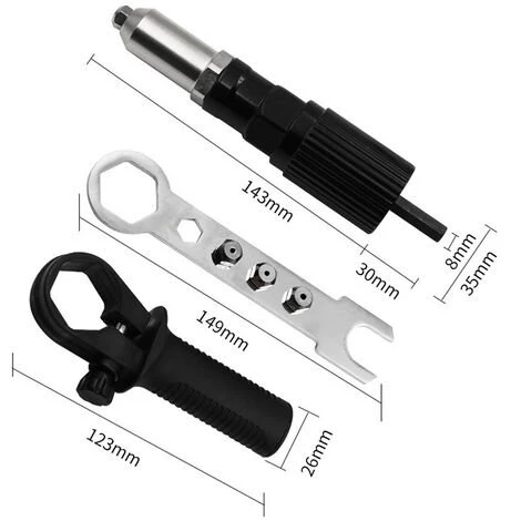 HAPPYSHOPPING Pistolet A Rivets Electrique Adaptateur De Pistolet A Rivets A Tirer Pour Perceuse Electrique Machine A Riveter A Rivets Et Tete De Pistolet A Clous 6 HAPPYSHOPPING Pistolet A Rivets Electrique Adaptateur De Pistolet A Rivets A Tirer Pour Perceuse Electrique Machine A Riveter A Rivets Et Tete De Pistolet A Clous – Image 5
