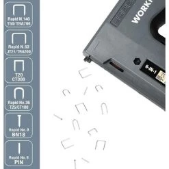 WORKPRO Agrafeuse Sans Fil 3,6V 2000Mah Avec 2000 Agrafes, Agrafeuse Multifonction 6 EN 1 Adaptée Aux Agrafes De Type 53, 140, 36, 8, 9, Taille 6-15mm, Idéale Pour La Décoration Et Le Bricolage -cloueur et riveteuse Soldes 37819996 5