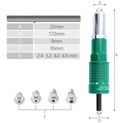 TRIOMPHE Adaptateur Riveter Tool Rotatif Rivet Accessoire De Forage De Rivet électrique Pour Le Travail En Usine Wood Work DIY Accueil Travail -cloueur et riveteuse Soldes 38606406 5
