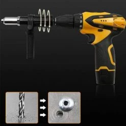 LANGRAY Outil De Rivetage Sans Fil, Riveteuse électrique, Riveteuse à Riveter Sans Fil, Adaptateur De Perceuse à Riveter -cloueur et riveteuse Soldes 42192447 4