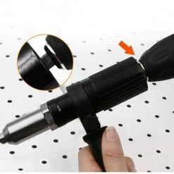BEARSU Adaptateur De Pistolet à Rivets, Pistolet à Riveter Électrique Avec Boîtier De Moulage En Aluminium Et Poignée Antidérapante Pour Perceuse Sans Fil Outil D'Insertion De Riveteuse Électrique -cloueur et riveteuse Soldes 43093381 5
