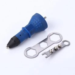 SUN FLOWERES Électrique Rivet Écrou Pistolet Rivetage Outil Sans Fil Riveting Percer Adaptateur Avec 3 Pièces Convertible Tête