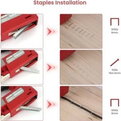 LANGRAY Agrafeuse Electrique,Agrafeuse,Batterie Au Lithium,Chargement USB, Cloueuse Electrique Sans Fil, 3 Types De Clous,30 Clous/Min, 1000/500Clous,Coffret De Transport,Indicateur D'alimentation -cloueur et riveteuse Soldes 55413361 2