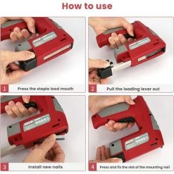 LANGRAY Agrafeuse Electrique,Agrafeuse,Batterie Au Lithium,Chargement USB, Cloueuse Electrique Sans Fil, 3 Types De Clous,30 Clous/Min, 1000/500Clous,Coffret De Transport,Indicateur D'alimentation -cloueur et riveteuse Soldes 55413361 4