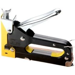 CHANCEY Agrafeuse 3 En 1 Très Résistante, Acier Agrafeuses Et Cloueuses Manuelle Pour Murale, Bois, Tapissier, Bricolage, Tissu, Fauteuil, Décoration, Menuiserie,SEMAket,noie+jaune