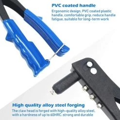 CHANCEY Pistolet à Rivets Manuel Avec Quatre Buses Guides, Outil Idéal Pour Les Réparations à La Maison,SEMAket,bleu -cloueur et riveteuse Soldes 57772772 4