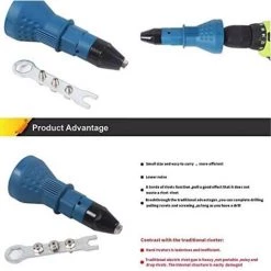 CHANCEY Rivet Sans Fil Riveteuse Drill Kit Adaptateur,SEMAket,bleu -cloueur et riveteuse Soldes 57772773 4