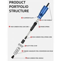 Cisea Tête De Rivet Sans Fil Avec 3 Embouts Torsadés, Pistolet à Riveter électrique 4,8-150 Mm -cloueur et riveteuse Soldes 57963174 3