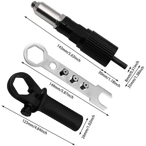Cisea Adaptateur De Pistolet à Rivets, Pistolet à Riveter Électrique Avec Boîtier De Moulage En Aluminium Et Poignée Antidérapante Pour Perceuse Sans Fil Outil D'Insertion De Riveteuse Électrique 6 Cisea Adaptateur De Pistolet à Rivets, Pistolet à Riveter Électrique Avec Boîtier De Moulage En Aluminium Et Poignée Antidérapante Pour Perceuse Sans Fil Outil D'Insertion De Riveteuse Électrique – Image 4