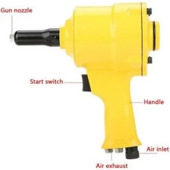 AOUGO KP-705P Air Riveter 2.4-4.8mm Air Handle Riveter Gun Outil De Rivetage -cloueur et riveteuse Soldes 58574033 2