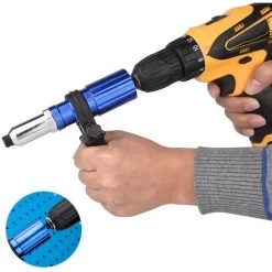 FONTAINEBLEAU Fonepro Adaptateur De Outil à Rivets, Outil à Riveter Électrique Sans Fil Avec Poignée Antidérapante, Riveteuse Adaptateur Insert Écrou Outil De Puissance à Main Accessoires -cloueur et riveteuse Soldes 58666172 3