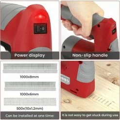 IRISFR Agrafeuse Electrique,Agrafeuse,Batterie Au Lithium,Chargement USB, Cloueuse Electrique Sans Fil, 3 Types De Clous,30 Clous/Min, 1000/500Clous,Coffret De Transport,Indicateur D'alimentation,Lilaris -cloueur et riveteuse Soldes 59804050 3