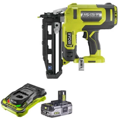 Pack RYOBI Cloueur De Finition à Air Comprimé 18 V OnePlus 16 G R16GN18-0 - 1 Batterie 3.0Ah High Energy - 1 Chargeur Ultra Rapide 3 Pack RYOBI Cloueur De Finition à Air Comprimé 18 V OnePlus 16 G R16GN18-0 - 1 Batterie 3.0Ah High Energy - 1 Chargeur Ultra Rapide