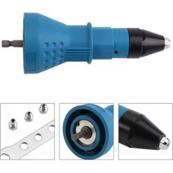 FR-LIFE Pistolet à Rivet Pour Perceuse Sans Fil électrique - Outil De Rivetage Sans Fil - Adaptateur D'écrou - Avec 3 Têtes Convertibles , BR-Vie -cloueur et riveteuse Soldes 60878318 5