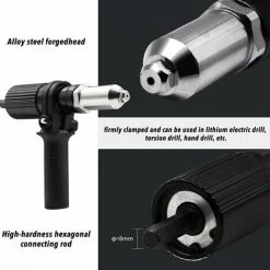 DECKON Pistolet A Rivets Electrique Adaptateur De Pistolet A Rivets A Tirer Pour Perceuse Electrique Machine A Riveter A Rivets Et Tete De Pistolet A Clous -cloueur et riveteuse Soldes 63700177 3