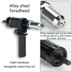 SLBRILLèRE Adaptateur De Pistolet à Rivet Rivet Electrique Écrou à Main Professionnel Pour Perceuse Sans Fil, Ensemble D'insert D'adaptateur De Pistolet à écrou à Rivet -cloueur et riveteuse Soldes 64087769 5