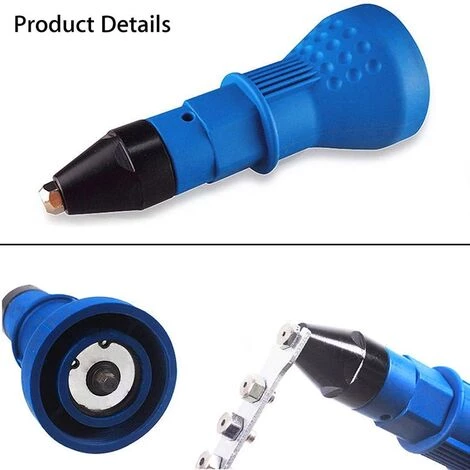 CARILLONSàVENT Carivent Pistolet à Rivets Sans Fil Kit D'outil De Perceuse électrique à Rivets Riveteuse Adaptateur Insert Écrou Outil De Puissance à Main Accessoires (Bleu) 4 CARILLONSàVENT Carivent Pistolet à Rivets Sans Fil Kit D'outil De Perceuse électrique à Rivets Riveteuse Adaptateur Insert Écrou Outil De Puissance à Main Accessoires (Bleu) – Image 2