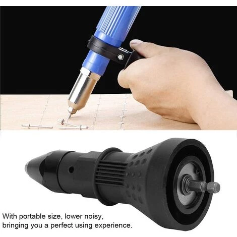 HAZEL Pistolet à Rivets électrique, Pistolet à Riveter Professionnel Perceuse électrique Sans Fil Adaptateur De Rivetage, Kit De Poseur D'écrou De Pistolet à Rivet Con?u Pour Les Rivets(Noir) 4 HAZEL Pistolet à Rivets électrique, Pistolet à Riveter Professionnel Perceuse électrique Sans Fil Adaptateur De Rivetage, Kit De Poseur D'écrou De Pistolet à Rivet Con?u Pour Les Rivets(Noir) – Image 2