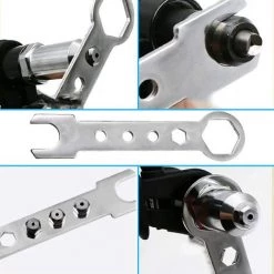 QERSTA Adaptateur De Pistolet à Riveter électrique Adaptateur De Mèche à Rivet Outil D'insertion De Rivet Avec Tête De Rivet De 2,4/3,2/4,0/4,8 Mm De Diamètre Et Clé à Poignée Noire -cloueur et riveteuse Soldes 64446635 4