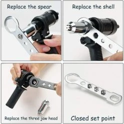 BENOBBY KIDS Adaptateur De Pistolet à Rivet Rivet Electrique Écrou à Main Professionnel Pour Perceuse Sans Fil, Ensemble D'insert D'adaptateur De Pistolet à écrou à Rivet Conversion De Foret En Outil à Main -cloueur et riveteuse Soldes 64873139 5