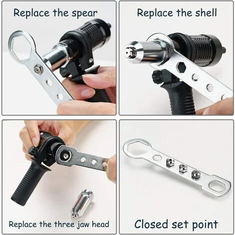 BENOBBY KIDS Adaptateur De Pistolet à Rivet Rivet Electrique Écrou à Main Professionnel Pour Perceuse Sans Fil, Ensemble D'insert D'adaptateur De Pistolet à écrou à Rivet Conversion De Foret En Outil à Main 7 BENOBBY KIDS Adaptateur De Pistolet à Rivet Rivet Electrique Écrou à Main Professionnel Pour Perceuse Sans Fil, Ensemble D'insert D'adaptateur De Pistolet à écrou à Rivet Conversion De Foret En Outil à Main – Image 5