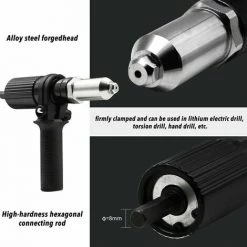 KAEJYIUT Pistolet A Rivets Electrique Adaptateur De Pistolet A Rivets A Tirer Pour Perceuse Electrique Machine A Riveter A Rivets Et Tete De Pistolet A Clous -cloueur et riveteuse Soldes 65853661 3