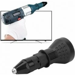 ZHUOXUAN Pistolet à Rivets électrique, Pistolet à Riveter Professionnel Perceuse électrique Sans Fil Adaptateur De Rivetage, Kit De Poseur D'écrou De Pistolet à Rivet Conçu Pour Les Rivets(Noir) -cloueur et riveteuse Soldes 66957875 4
