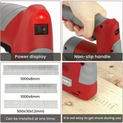 PREMIER Agrafeuse Electrique,Agrafeuse,Batterie Au Lithium,Chargement USB, Cloueuse Electrique Sans Fil, 3 Types De Clous,30 Clous/Min, 1000/500Clous,Coffret De Transport,Indicateur D'alimentation -cloueur et riveteuse Soldes 67155561 3