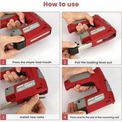 PREMIER Agrafeuse Electrique,Agrafeuse,Batterie Au Lithium,Chargement USB, Cloueuse Electrique Sans Fil, 3 Types De Clous,30 Clous/Min, 1000/500Clous,Coffret De Transport,Indicateur D'alimentation -cloueur et riveteuse Soldes 67155561 5