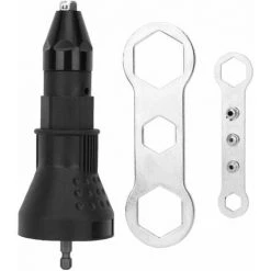 KAEJYIUT Pistolet à Rivets électrique, Pistolet à Riveter Professionnel Perceuse électrique Sans Fil Adaptateur De Rivetage, Kit De Poseur D'écrou De Pistolet à Rivet Con?u Pour Les Rivets(Noir)