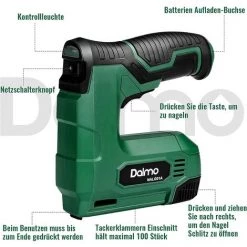 GIZCAM Agrafeuse électrique, Agrafeuse Sans Fil 4 V Avec Clous Et Agrafes Brad (500 Chacun, Capacité 100, 30 Coups/min) Et Poignée Antidérapante, Agrafeuse électrique Pour Projets De Menuiserie Et De Bricolage - NALG01A -cloueur et riveteuse Soldes 67697324 2